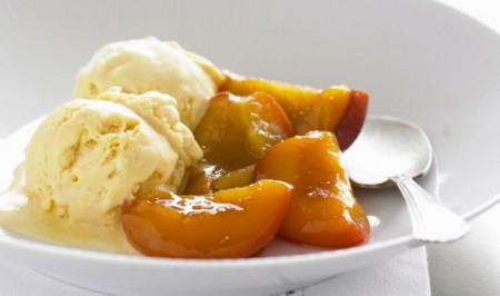 recette de glace peche vanille